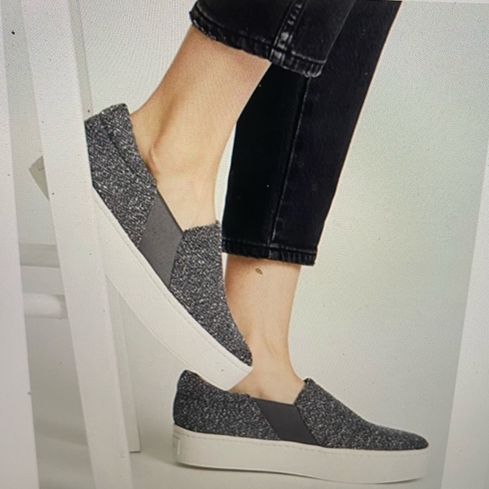 VINCE Warren Platform Sneakers in Grey Tweed